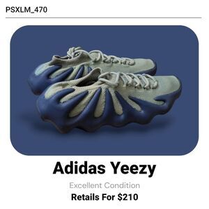 Yeezy Men's Green and Blue Trainers